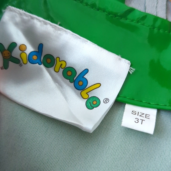 Kidorable 3T Frog Rain Coat Jacket Green, Yellow, Red. - Picture 6 of 6